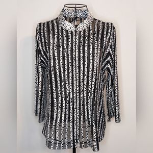 Sharon Young Animal Print Sheer Jacket Size 8